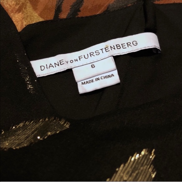 RARE Diane Von Furstenberg Siena Gold Leaf Dress - Picture 7 of 7